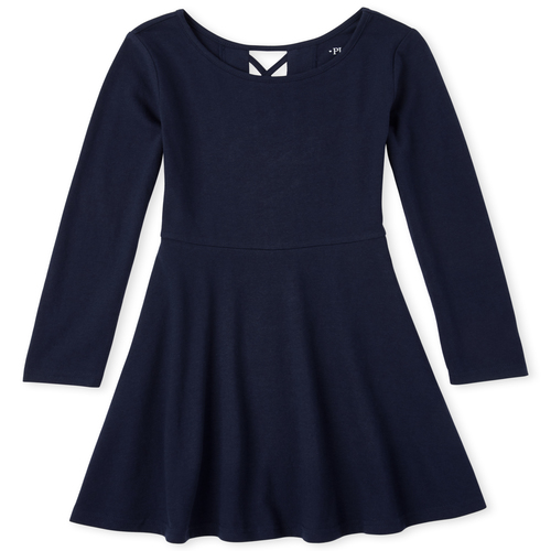 

Girls Cross Back Skater Dress - Blue - The Children's Place