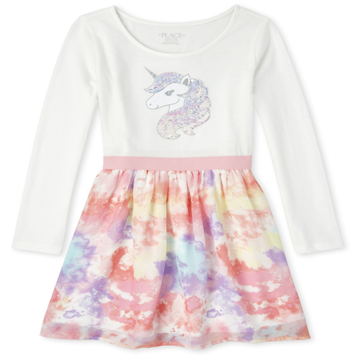 

Girls Flip Sequin Knit To Woven Dress - Pink - The Children's Place