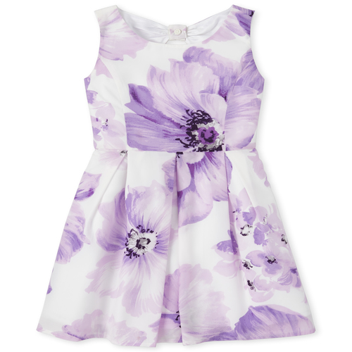 

Girls Floral Pleated Dress - Purple - The Children's Place