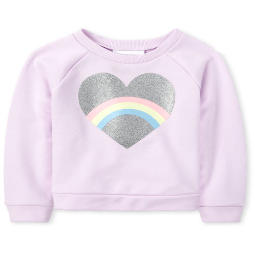 

s Baby And Toddler Glitter French Terry Sweatshirt - Purple - The Children's Place
