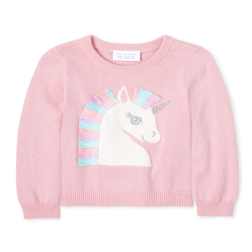 

s Baby And Toddler Tassel Unicorn Sweater - Pink - The Children's Place