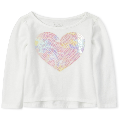 

s Baby And Toddler Embellished High Low Top - White - The Children's Place