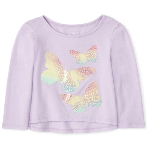 

s Baby And Toddler Embellished High Low Top - Purple - The Children's Place