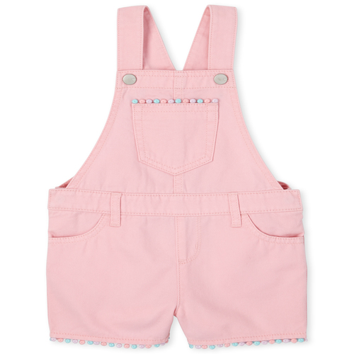 

s Baby And Toddler Tassel Denim Shortalls - Pink - The Children's Place