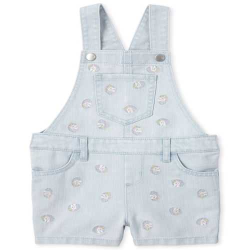 

s Baby And Toddler Embroidered Unicorn Denim Shortalls - The Children's Place