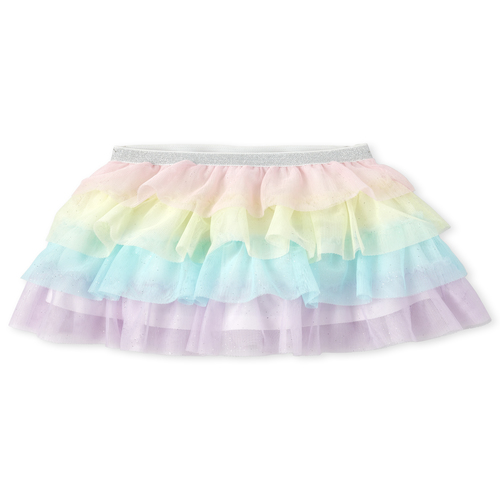

Newborn Baby And Toddler Rainbow Ruffle Tutu Skirt - Pink - The Children's Place