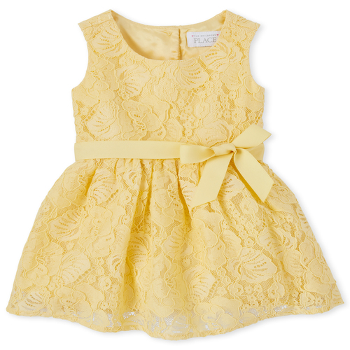 

s Toddler Lace Matching Fit And Flare Dress - Yellow - The Children's Place