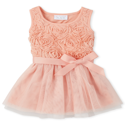 

s Toddler Glitter Flower Matching Tutu Dress - Pink - The Children's Place
