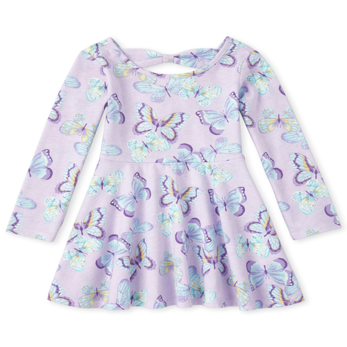 

s Baby And Toddler Butterfly Bow Back Dress - Purple - The Children's Place