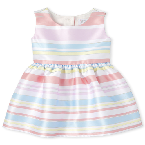 

s Baby And Toddler Striped Fit And Flare Dress - Purple - The Children's Place