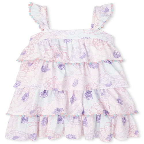 

s Baby And Toddler Floral Tiered Dress - White - The Children's Place