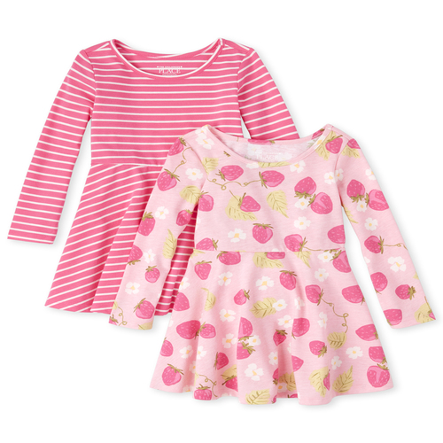 

s Baby And Toddler Print Skater Dress 2-Pack - Pink - The Children's Place
