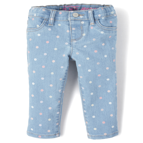 

Baby Girls Baby And Toddler Dot Denim Jeggings - The Children's Place