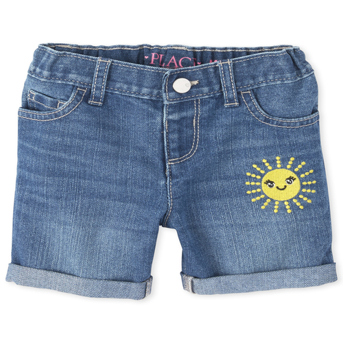 

Baby Girls Baby And Toddler Sun Roll Cuff Denim Midi Shorts - The Children's Place