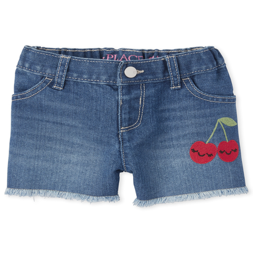 

s Baby And Toddler Cherry Denim Shortie Shorts - The Children's Place
