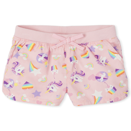 

Baby Girls Baby And Toddler Rainbow Unicorn Pull On Shorts - Pink - The Children's Place