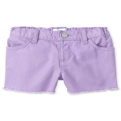 

Baby Girls Baby And Toddler Frayed Hem Denim Shortie Shorts - Purple - The Children's Place