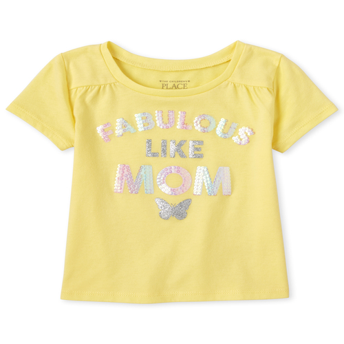 

s Baby And Toddler Embellished Top - Yellow - The Children's Place