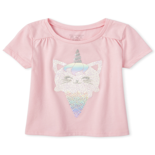 

s Baby And Toddler Embellished Top - Pink - The Children's Place