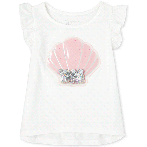 

s Baby And Toddler Shakey Ruffle Top - White - The Children's Place