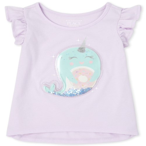 

s Baby And Toddler Shakey Ruffle Top - Purple - The Children's Place