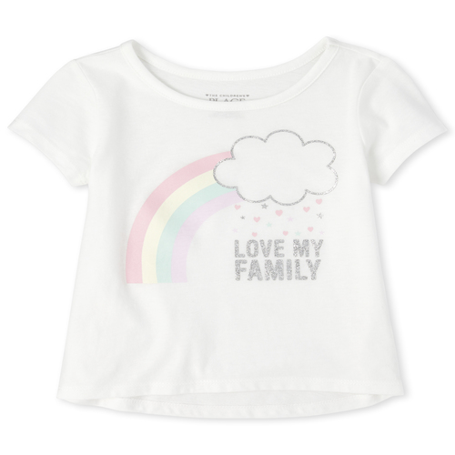 

s Baby And Toddler Glitter Top - White - The Children's Place