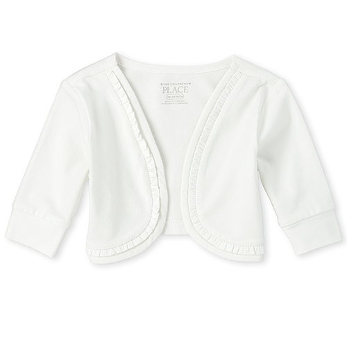 

s Baby And Toddler Ruffle Shrug - White - The Children's Place