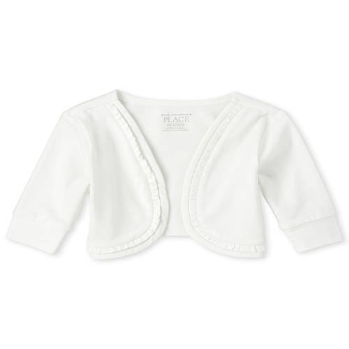 

s Baby And Toddler Ruffle Shrug - White - The Children's Place