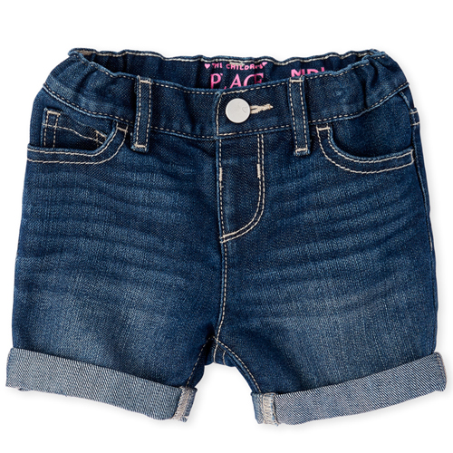 

Newborn Baby And Toddler Roll Cuff Denim Midi Shorts - The Children's Place