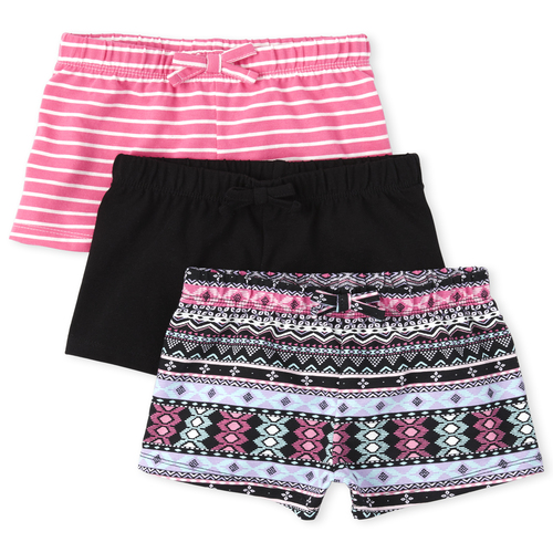 

Newborn Baby And Toddler Print Shorts 3-Pack - Black - The Children's Place