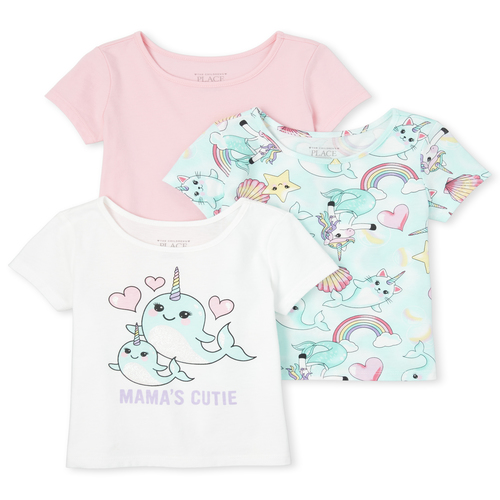 

s Baby And Toddler Glitter Top 3-Pack - White - The Children's Place