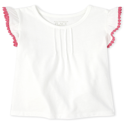 

s Baby And Toddler Crochet Pleated Top - White - The Children's Place