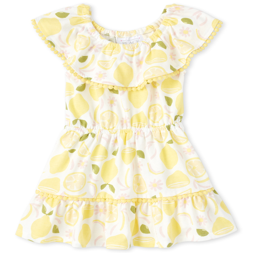 

s Baby And Toddler Lemon Ruffle Dress - White - The Children's Place