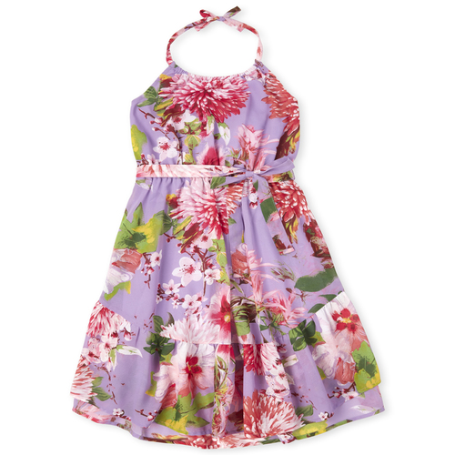 

Girls Mommy And Me Floral Matching Halter Dress - Purple - The Children's Place
