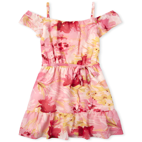 

Girls Mommy And Me Floral Matching Off Shoulder Dress - Pink - The Children's Place