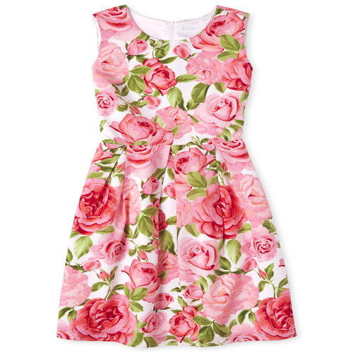 

Womens Mommy And Me Floral Matching Pleated Dress - Pink - The Children' Place