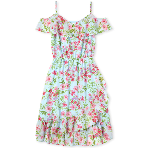 

Womens Mommy And Me Floral Matching Cold Shoulder Dress - Blue - The Children' Place