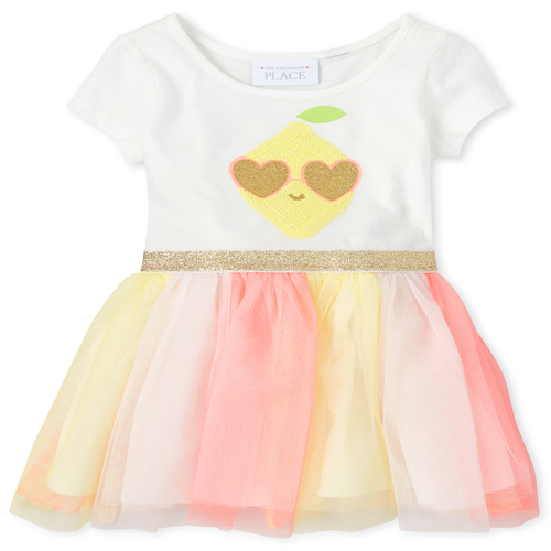 The Childrens Place Baby Girls Short Sleeve Tutu Dress