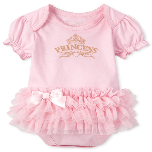 

s Baby Glitter Princess Tutu Bodysuit - Pink - The Children's Place