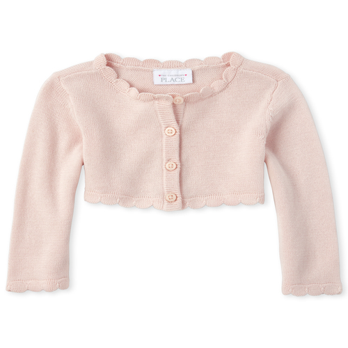 

Newborn Baby Scalloped Cardigan - Pink - The Children's Place