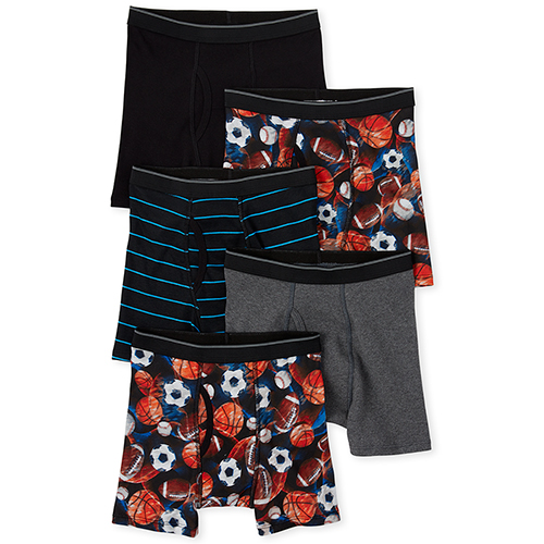 

Boys Boys Sports Boxer Briefs 5-Pack - Black - The Children's Place