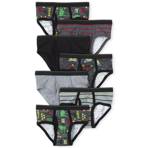 

Boys Boys Video Game Dino Briefs 7-Pack - Gray - The Children's Place