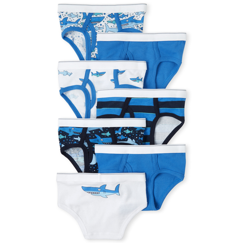 

s Toddler Boys Shark Briefs 7-Pack - Blue - The Children's Place