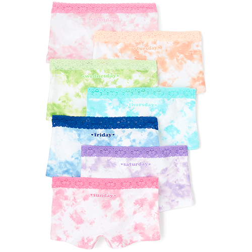 

Girls Days Of The Week Tie Dye Girl Shorts 7-Pack - Pink - The Children's Place
