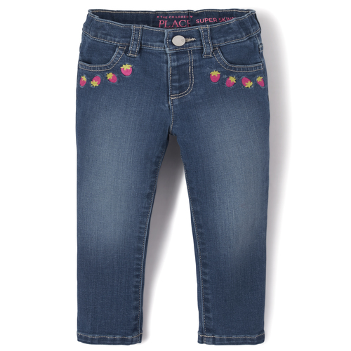 

Newborn Baby And Toddler Strawberry Super Skinny Jeans - Denim - The Children's Place
