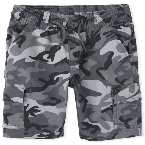 

s Boys Camo Pull On Cargo Shorts - Gray - The Children's Place