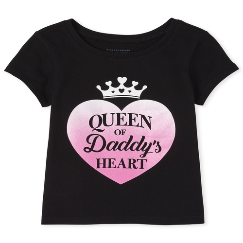 

s Baby And Toddler Glitter Daddy's Heart Graphic Tee - Black T-Shirt - The Children's Place