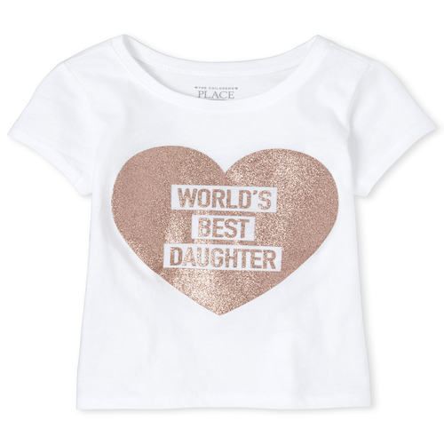 

s Baby And Toddler Glitter Best Daughter Matching Graphic Tee - White T-Shirt - The Children's Place