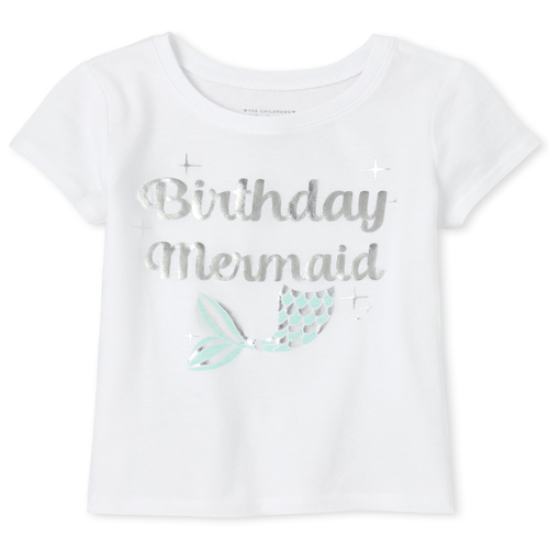 

s Baby And Toddler Mommy And Me Foil Birthday Mermaid Matching Graphic Tee - White T-Shirt - The Children's Place
