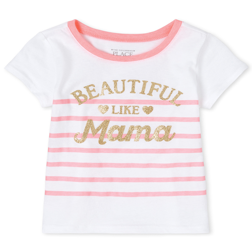 

s Baby And Toddler Glitter Mama Matching Graphic Tee - White T-Shirt - The Children's Place
